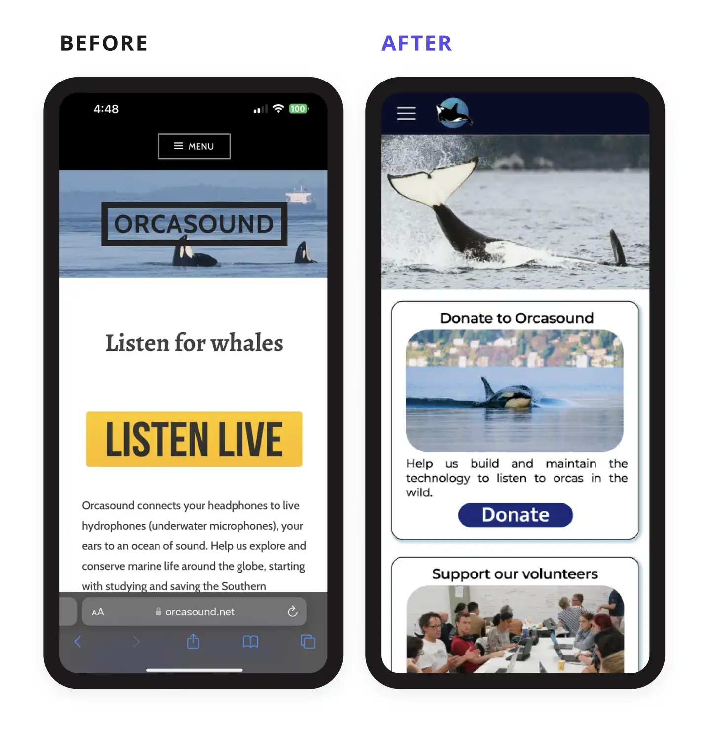 Before: Old interface