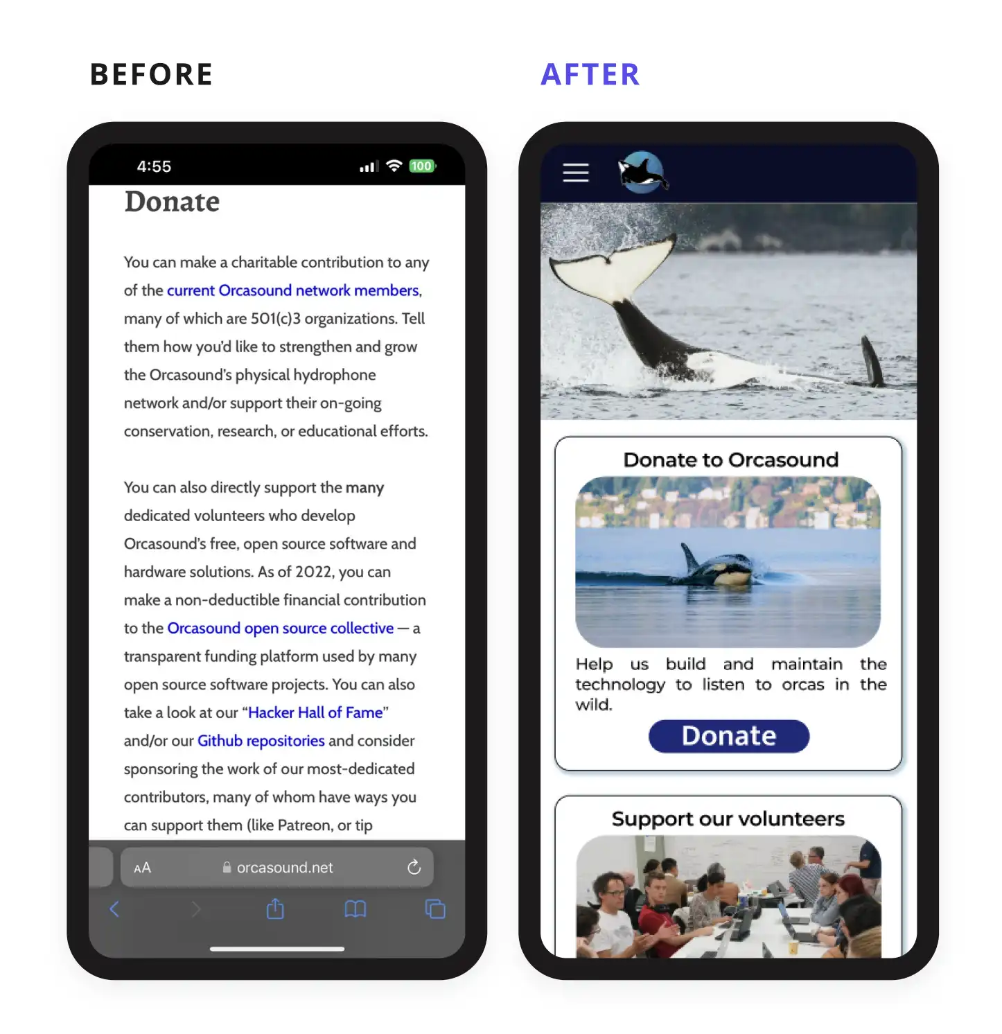 After: New interface