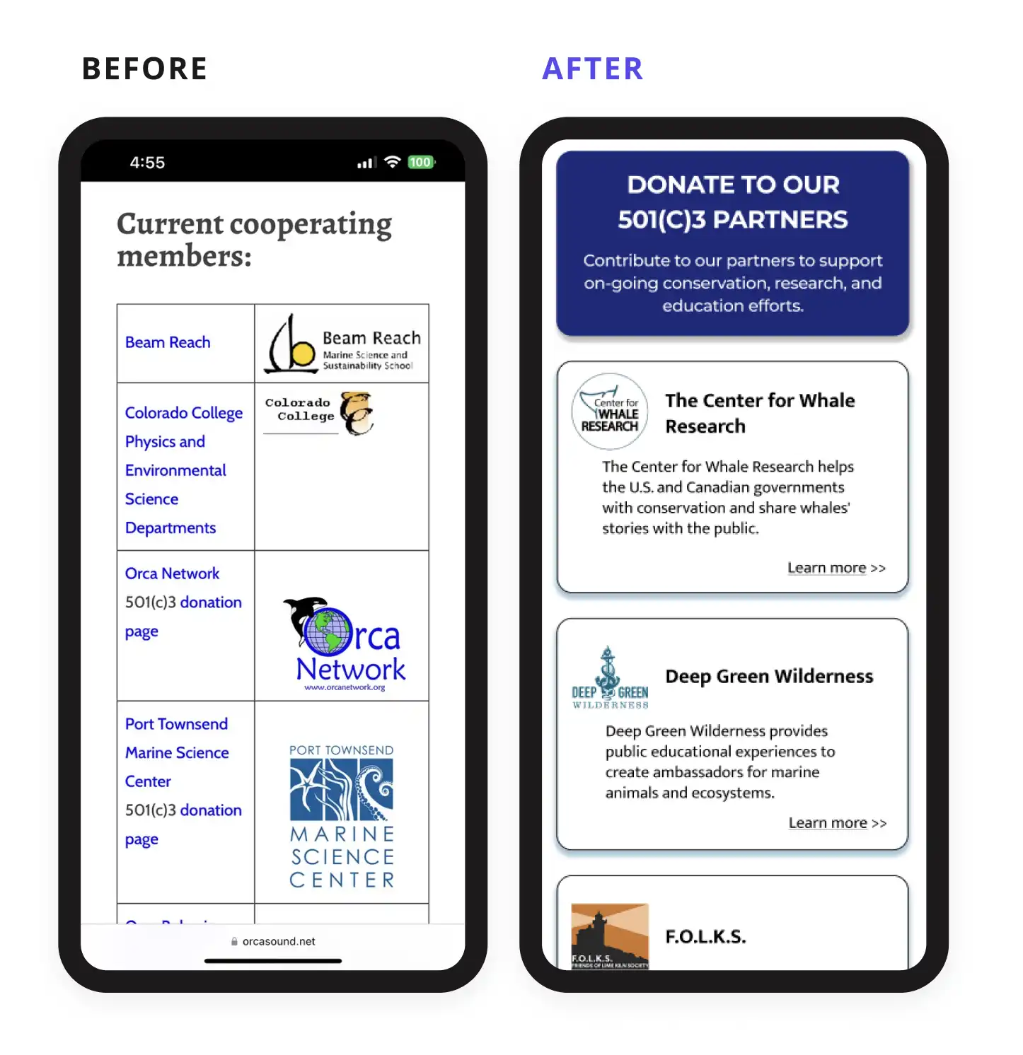 After: New interface